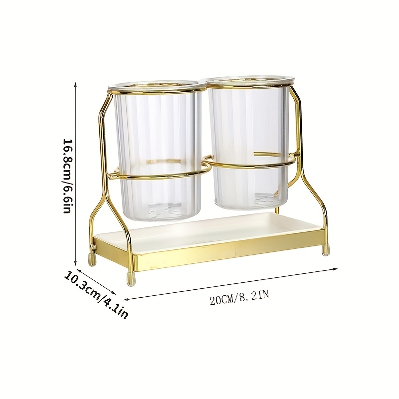 Luxury Metal & Plastic Cutlery Holder, Wall-Mounted Kitchen Utensil Caddy, Non-Food Contact, Modern Drainage Storage Rack for Knives, Forks, Spoons, Chopsticks Basket - Image 6