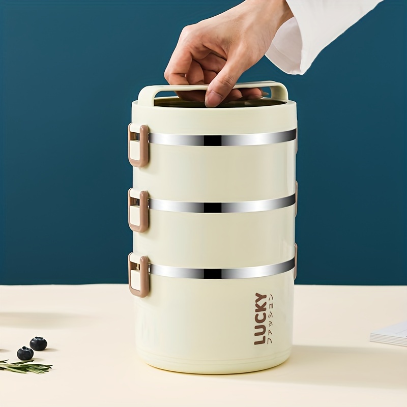 1pc Lucky Charm Stainless Steel Lunch Box Set with Insulated Tote Bag - Durable, BPA-Free, Perfect for School, Camping, and Work - Ideal for Students and Workers - Back to School Essentials, School Lunch Bag | Stylish Lunch Bag | Insulated Lunch Bag, Lunch Bag