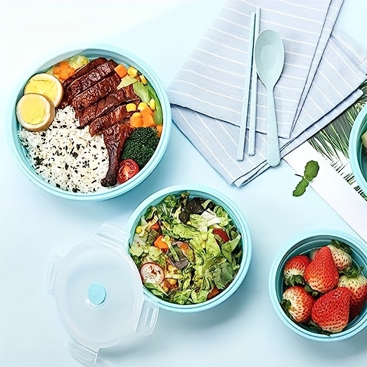 1pcs Leak-proof Round Silicone Food Storage Container With Lid - Foldable Lunch Box For Kitchen And Camping - Microwave And Freezer Safe