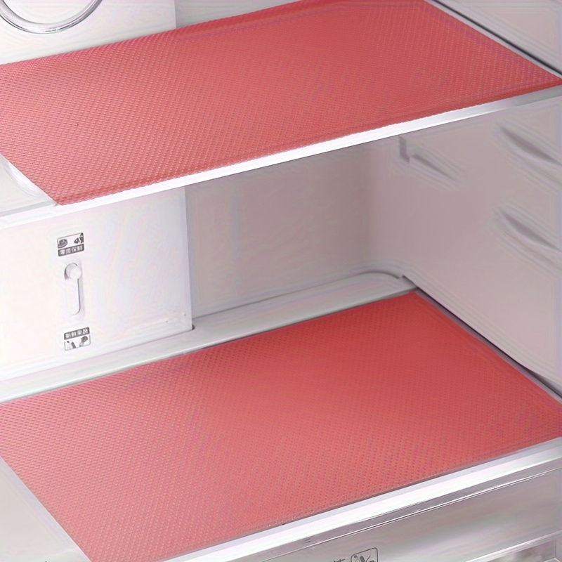 4pcs COUIUS Refrigerator Liner Mats - Washable Waterproof & Oilproof Shelf Protectors with Non-Slip Grip, Multi-Color (Light Blue, Orange, Pink) for Shelves, Drawers, Cabinets, Freezer - Durable Kitchen Storage Accessories, Fridge Shelf Liner, Cabinet Organization, Textured Surface Mat, Oilresistant Material
