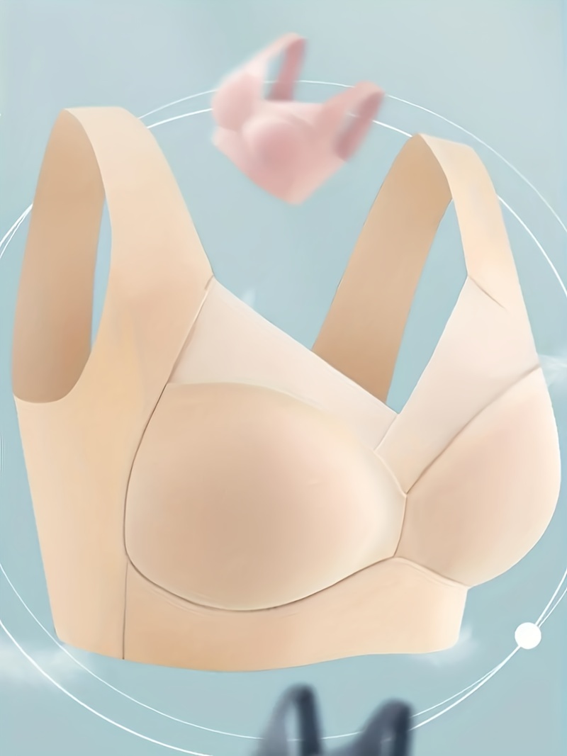 Solid Color Sexy No Steel Ring Women'S Underwear Comfortable Breathable Gathered Vest Bra Underwear