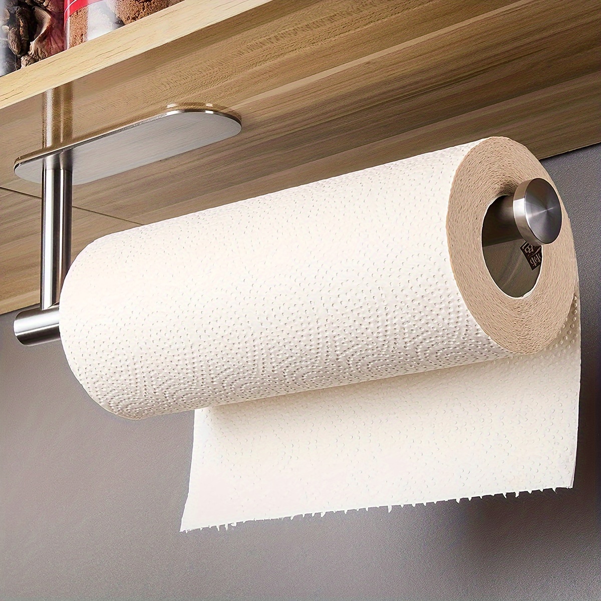 Self Adhesive Paper Towel Holder Under Cabinet For Kitchen, Paper Towel Roll Holder Wall Mount