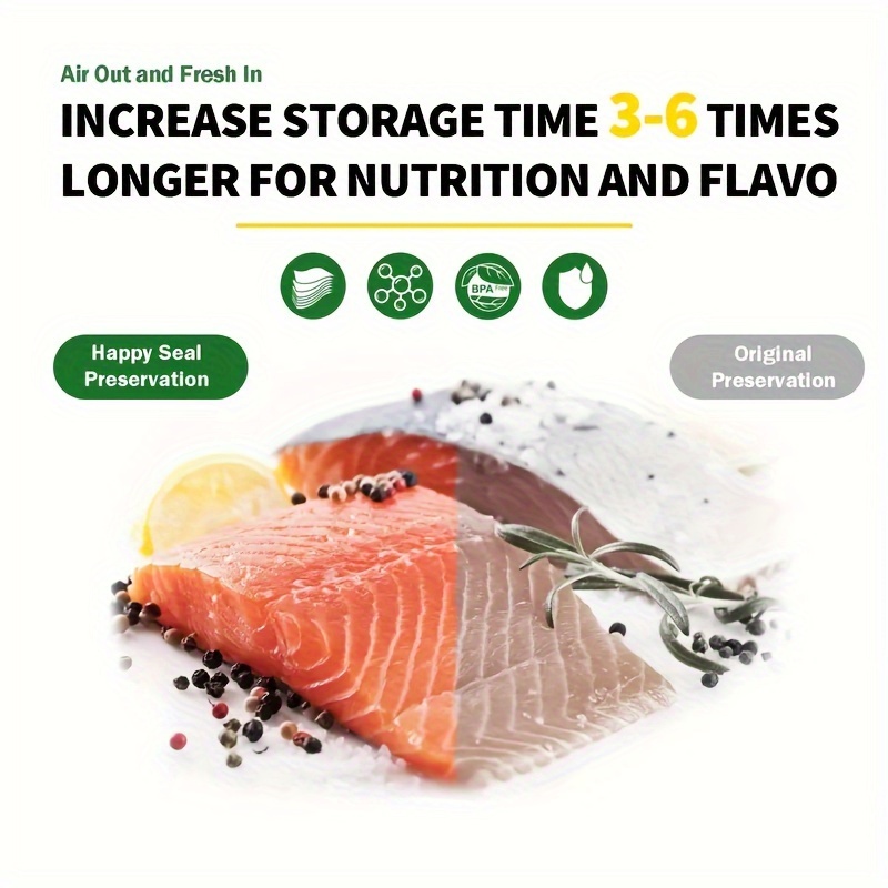 Transparent Embossed Vacuum Sealed Food Storage Bag, Space-Saving Plastic Material, No Electricity Needed, for Vacuum Preservation Machine, Food Packaging