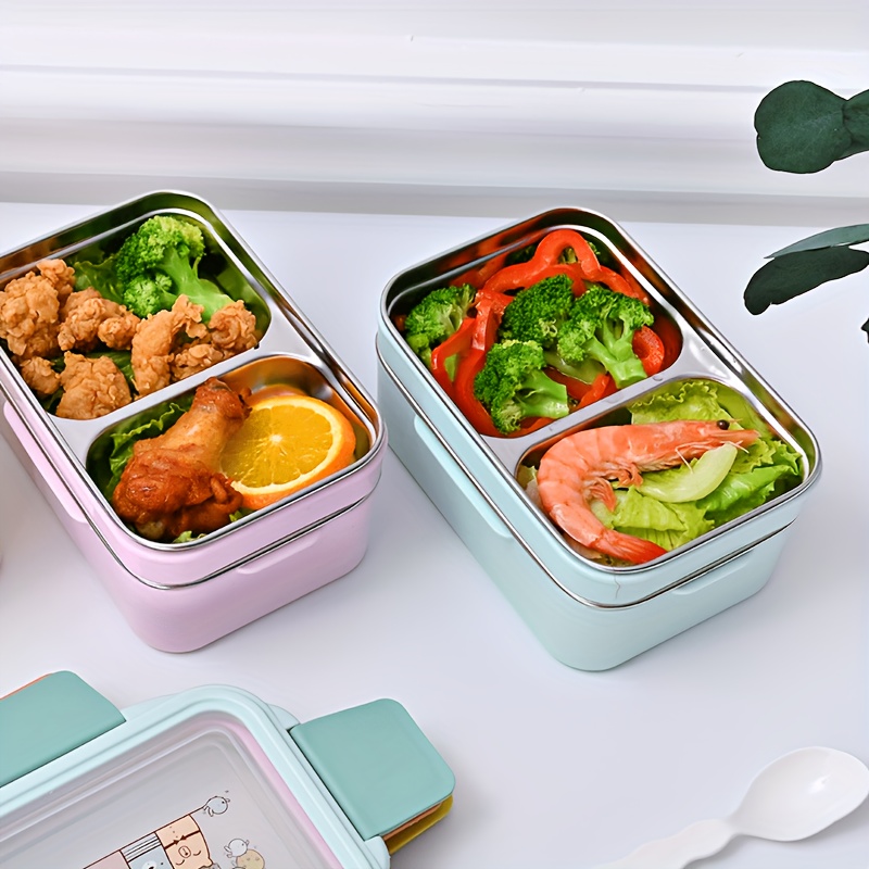 1pc Programmable Stainless Steel Lunch Box with Grids, Leakproof Bento Container, Dishwasher Safe, Rectangle Food Storage for Office, School, Canteen, Home Kitchen - No Electricity Needed,Back to School - Image 12