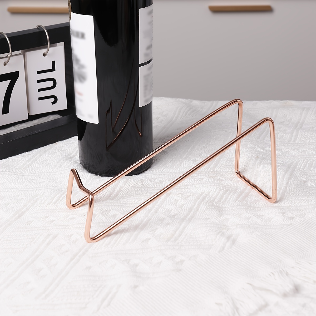 1pc Elegant Cast Iron Wine Rack - Stacked Design, Durable & Heat-Resistant, Ideal for Home & Bar Use, Wine Display | Modern Wine Holder | Durable Wine Rack