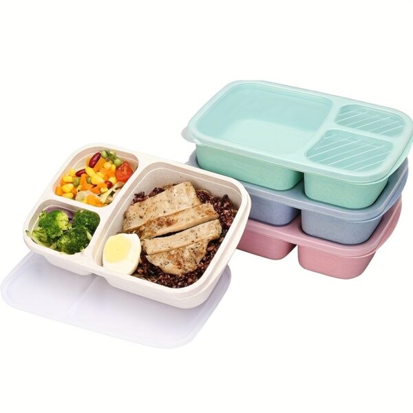 Fresh-Keeping Bento Box - Portable 3-Grid Lunch Container For Outdoor Camping And Picnic