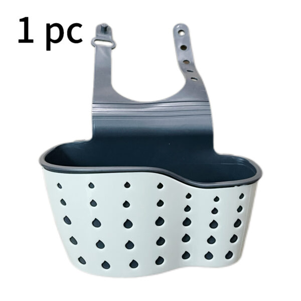 Wall-Mounted Adjustable Snap-On Sink Caddy Basket - Dual Soap & Sponge Holder with Drainage, PVC-Free Plastic Kitchen Organizer