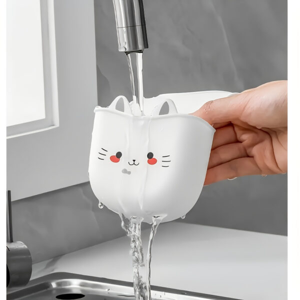 1pc Cute Cat Silicone Faucet Holder, Sponge Storage Rack with Drainage Holes for Bathroom and Kitchen Space Saver, Water Drainage Rack | Decorative Storage | Durable Sponge Holder, Bathroom Organizers And Storage