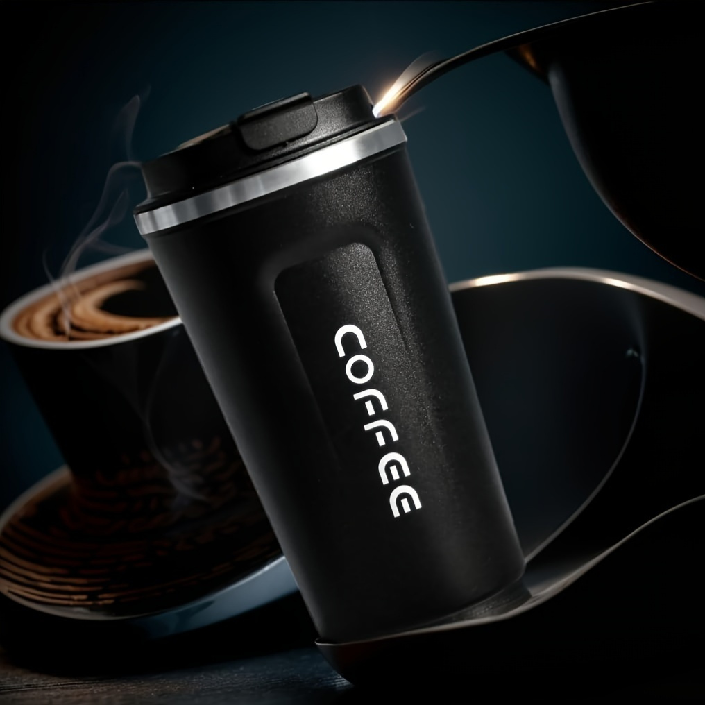 1pc Stainless Steel Insulated Travel Coffee Mug 12.85oz with Lid - Reusable, Hand Wash Only, Ideal for Office, Travel, Gift for Men & Women, Suitable for Coffee, Tea, Hot Beverages - Perfect for Christmas, Halloween, Easter, Thanksgiving, Graduation