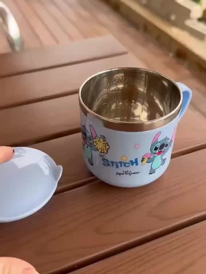 1pc 9.47oz Stainless Steel Insulated Coffee Mug with Handle and Lid - Cute Durable Cup Featuring Stitch & Ice Cream Design, Perfect for Office, Outdoor Use, Hand Wash Only, Ideal Gift, Coffee Bar Accessories - Image 9