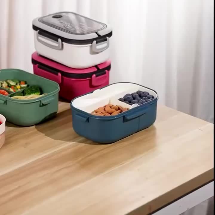 1pc Double Layer Lunch Box, Portable 2-Compartment Fruit Food Container, Microwave Lunch Box With Spoon Fork, Home Kitchen Supplies For Teenagers And Workers At School, Classroom, Canteen, Back To School - Image 10