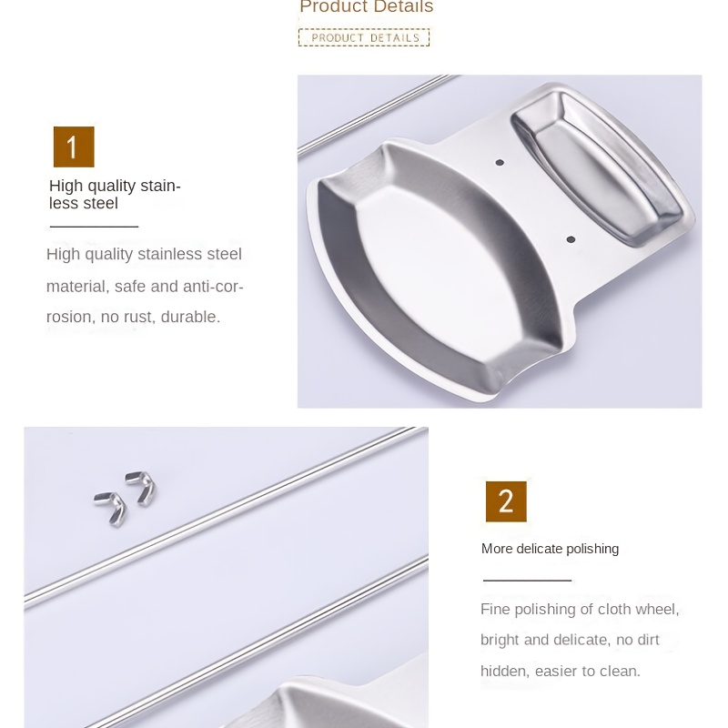 1pc Stainless Steel Pot Lid Rack Shelf with Drain Tray Bracket - Free Punching Soup Spoon Rack with Removable Shelf - Kitchen Accessories for Easy Pot Cover Storage and Drainage