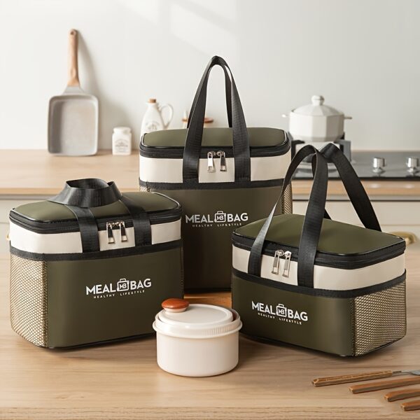 Insulated Lunch Bag | Large Capacity | Aluminum Foil Lining | Durable Polyester Exterior | Mesh Side Pocket | Zip Closure | Multi-Use for Work, School, Picnics | Men & Women | Non-Food Contact | Black & White Design, School Lunch Bag | Stylish Meal Carrier | Mesh Pocket Feature, School Lunch Ba,Back to School