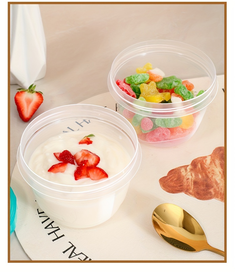 2pcs Transparent Sealed Food Storage Containers with Blue Lids - Microwave Safe, Freshness Preserving Round Boxes for Grains, Nuts, Fruits & More - Ideal for Home Kitchen Use