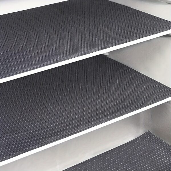 Washable Black Refrigerator Liners -Fridge Mats for Shelves, Freezer, Glass Cabinet & Drawer Liners with Non-Woven Fabric Texture, Refrigerator Accessories