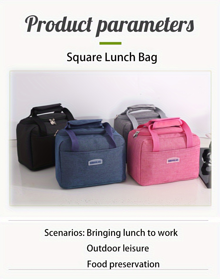 1pc Insulated Lunch Bag, Aluminum Foil Food Bag, Meal Package, Ice Pack, Student Lunch Bag, Lunch Bag, Large Capacity Insulated Dual-pocket Lunch Bag, Portable Lunch Box Bag