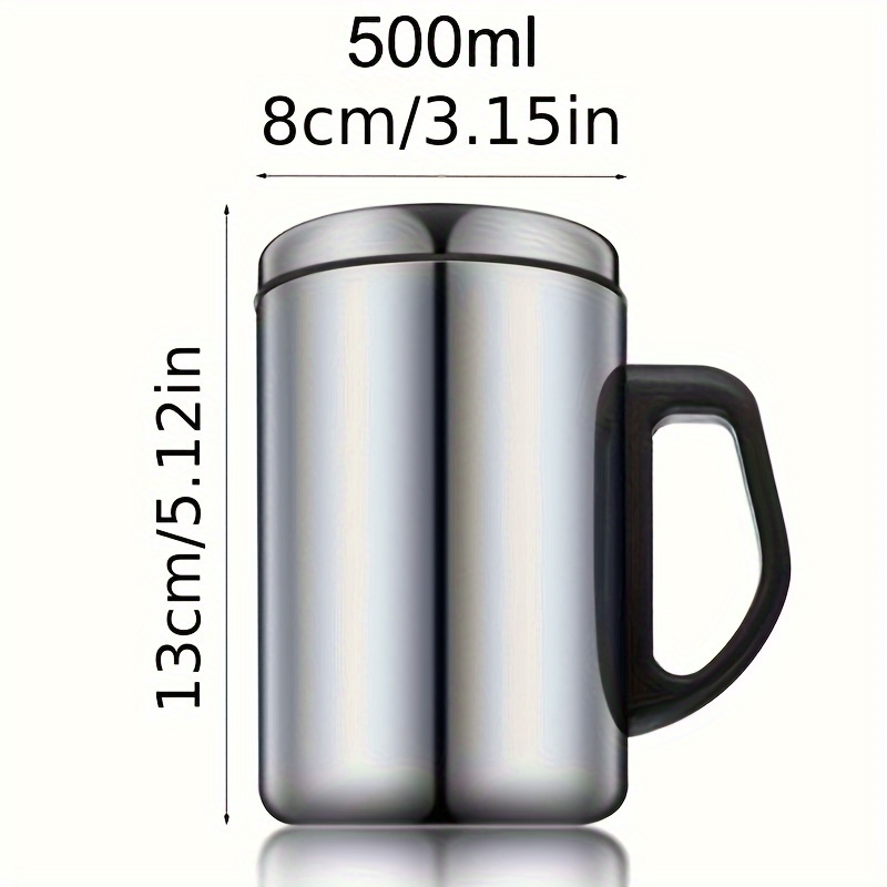 Stainless Steel Insulated Coffee Mug with Lid - Perfect for Summer and Winter Drinks - Double Walled for Cold Insulation - Suitable for Home Use - Hand Wash Only - Reusable - Made of Stainless Steel