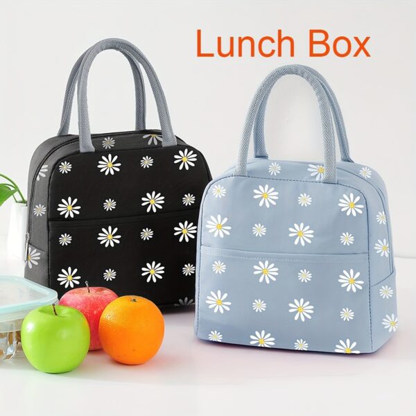 1 Daisy Insulated Lunch Box Storage Bag for Back-to-School Season, Large Capacity Food and Fruit Organizer Suitable for Students and Office Workers,back to school lunch bag