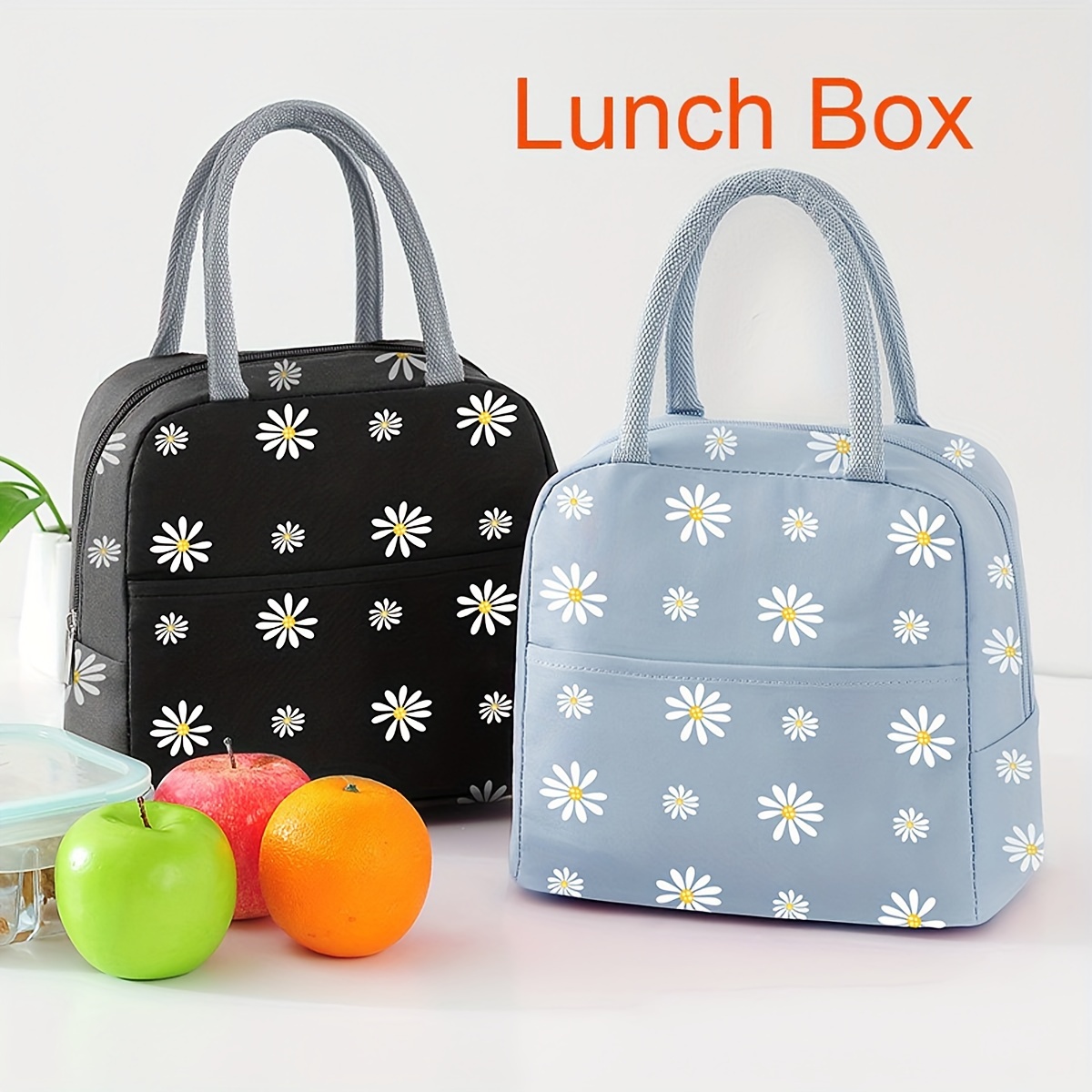 1 Daisy Insulated Lunch Box Storage Bag for Back-to-School Season, Large Capacity Food and Fruit Organizer Suitable for Students and Office Workers,back to school lunch bag