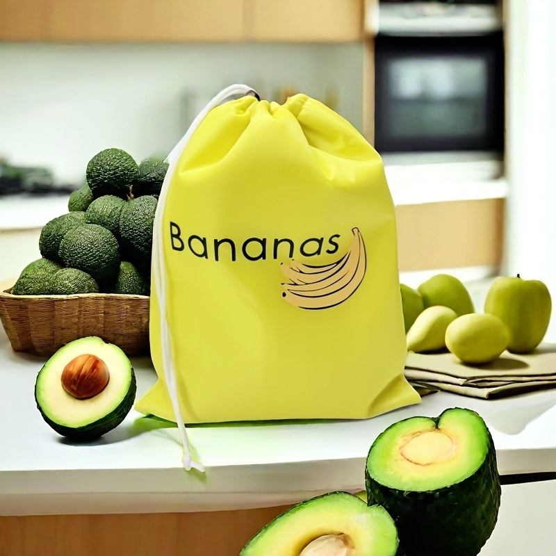 1pc Rectangle Polyester Supermarket Home Banana Fridge Fresh Keeping Storage Bag, Reusable Fruit Vegetable Freshness Aluminum Film Bag, Food Safety Salad Preservation Box