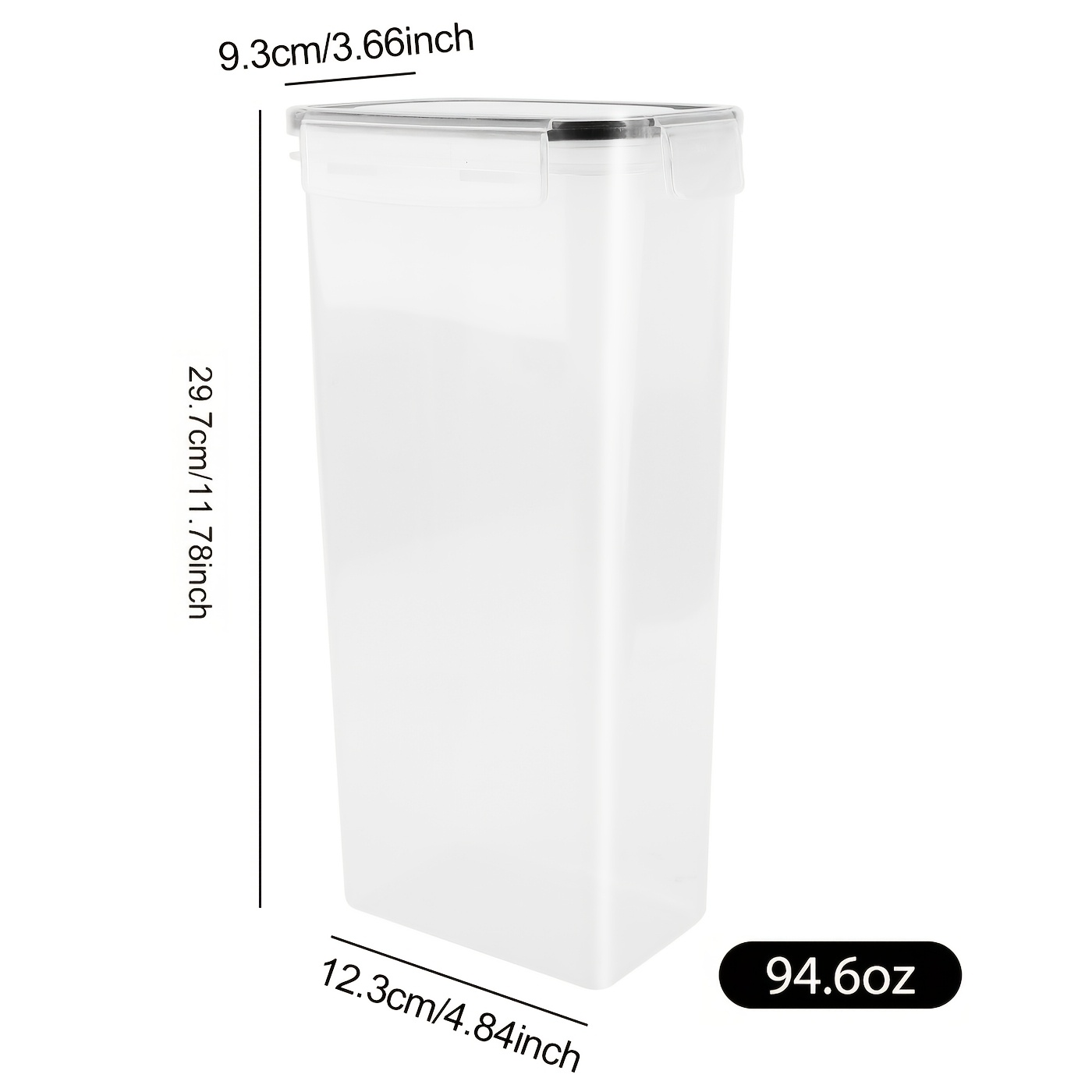 1pc Food Storage Containers with Lids, Plastic Airtight Deli Food Containers Freezer Safe, for Store Fruit Veggie Noodles 29.97cm/15.49cm 96oz