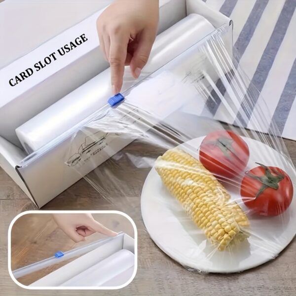 1/2pcs Sliding Cutter, Fresh-keeping Film Cutter, Plastic Cutting Box, Cutting Strip, Insertable Sliding Knife, Slicer, Household Simple Cutting, For Home Kitchen And Restaurant, Kitchen Organizers And Storage, Kitchen Accessories