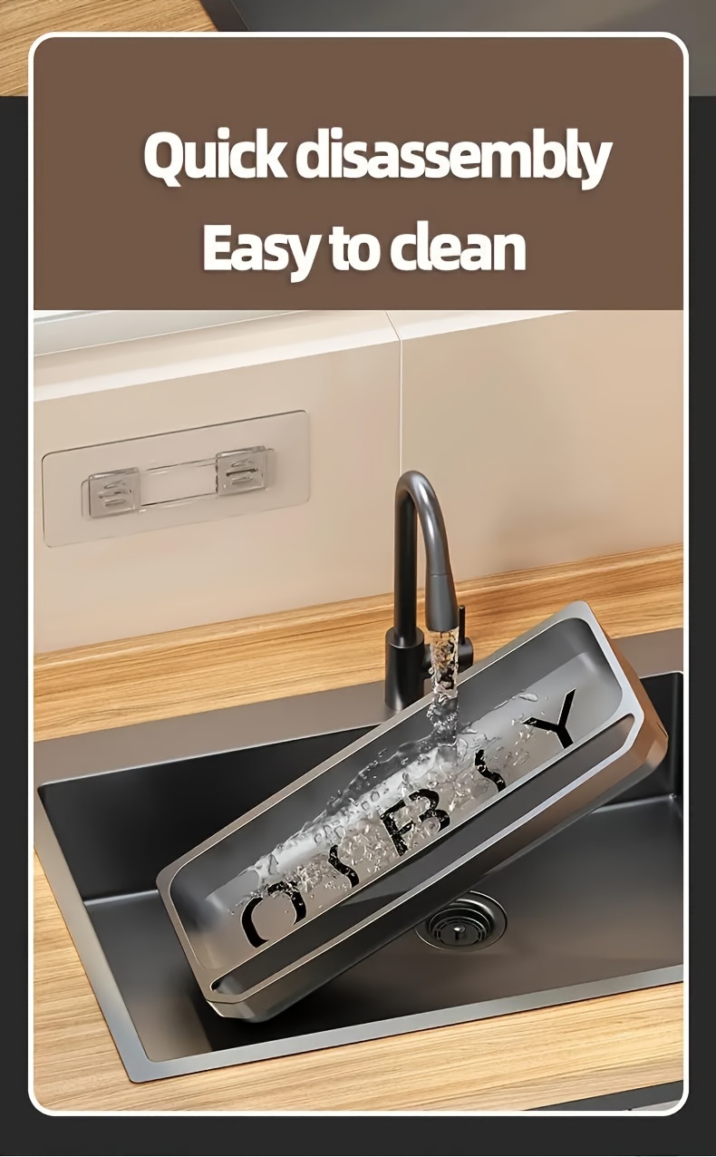 1pc Dish Cloth & Sponge Holder, Wall-Mounted Sink Drain Rack, Multifunctional Sponge Storage Rack, For Kitchen And Bathroom, Home Kitchen Supplies, Kitchen Accessories