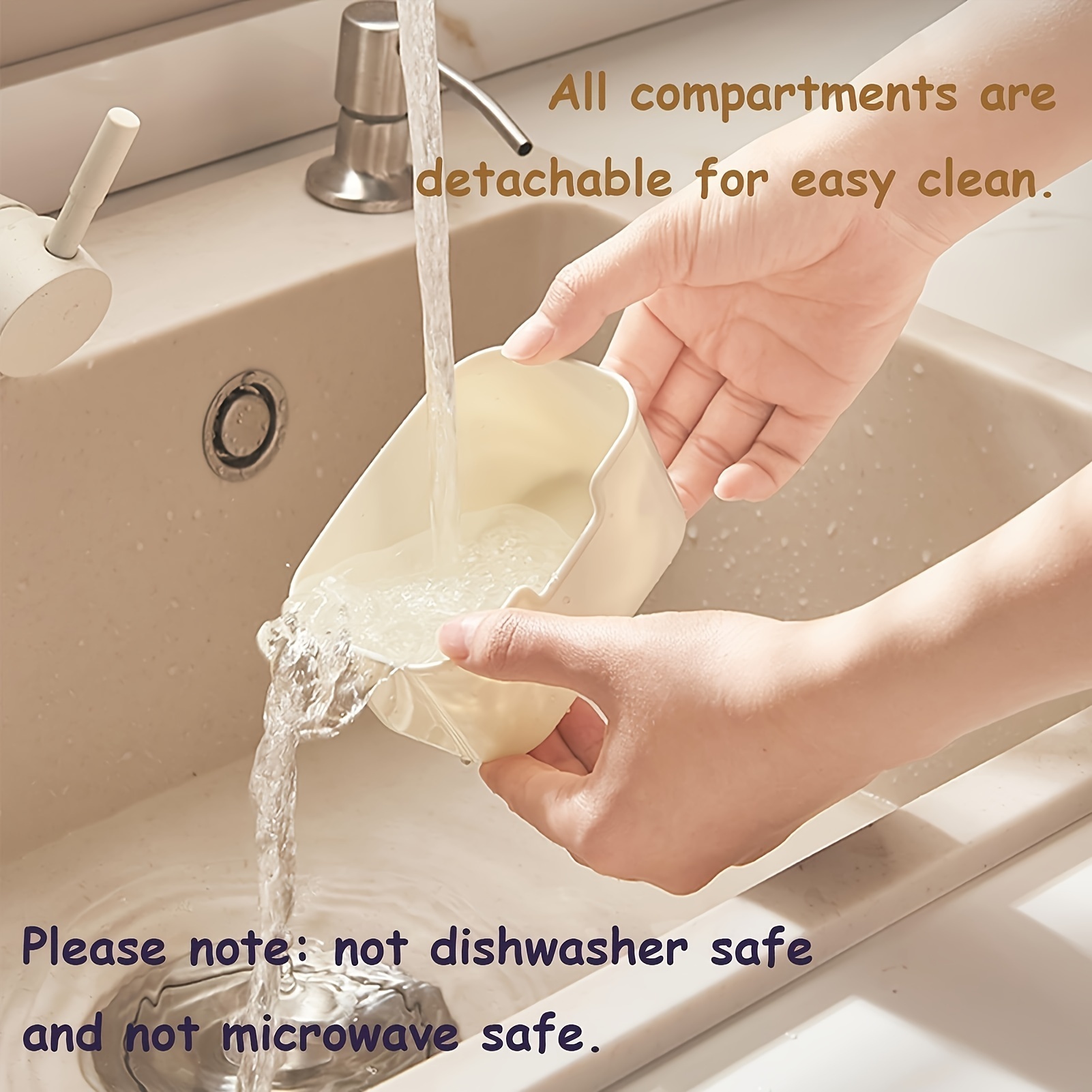 1pc Divided Serving Tray with Lid & Handle - Portable Plastic Veggie Tray, Party Platter, Food Storage Container Box with 8 Compartments for Candy, Fruits, Nuts, Snacks, Picnic, BBQ Condiments Storage | Rectangular Shape | Reusable Container