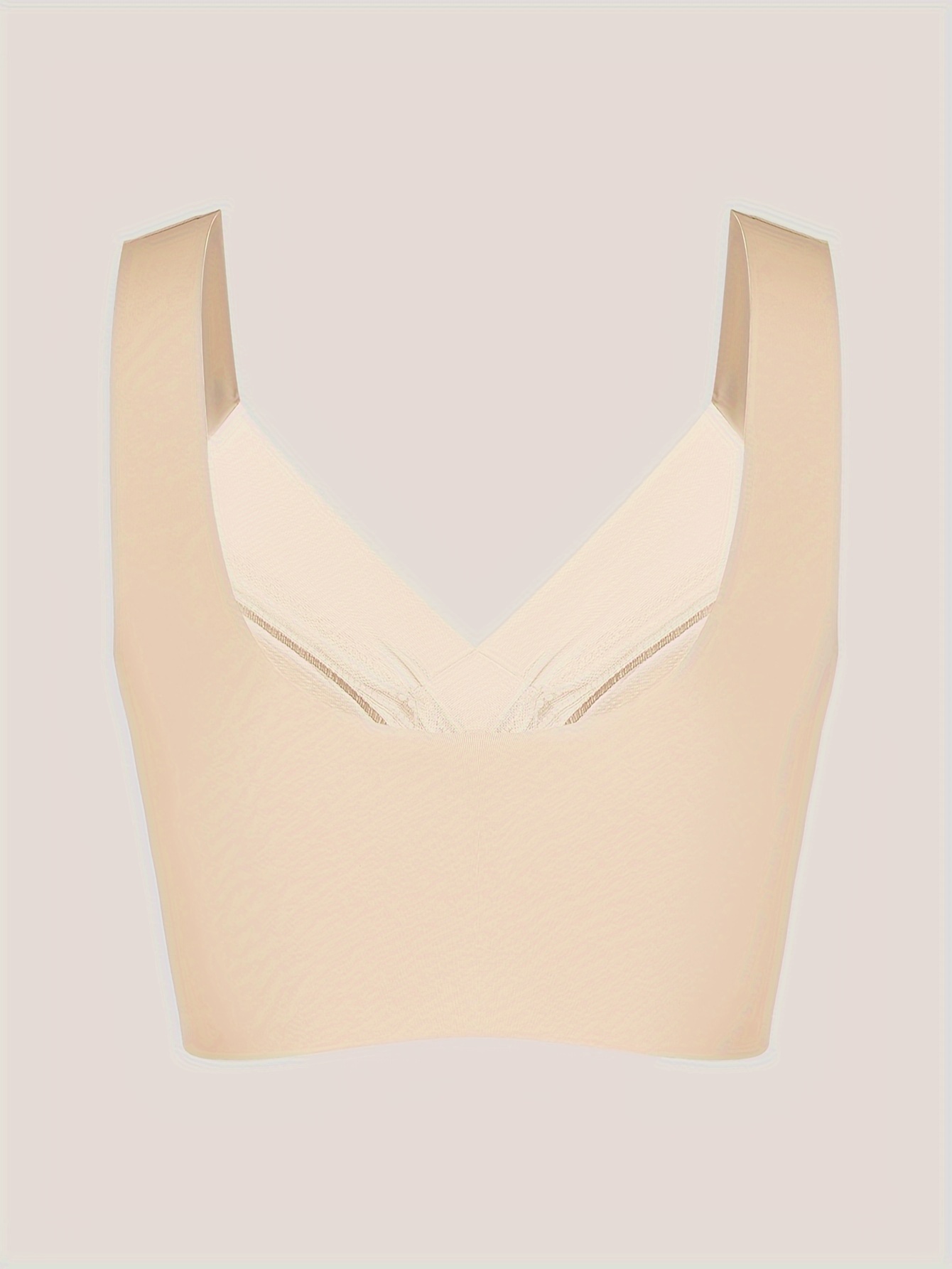 1pc Women's Seamless Mesh Lace Bra - Elegant Contrast Lace Design, Wireless Push-Up Tube Top with Non-Removable Padded Cups, Smooth Soft Back for Yoga, Sleep & Casual Wear, Supportive Undergarment | Seamless Design | Mesh Lace Detailing - Image 9