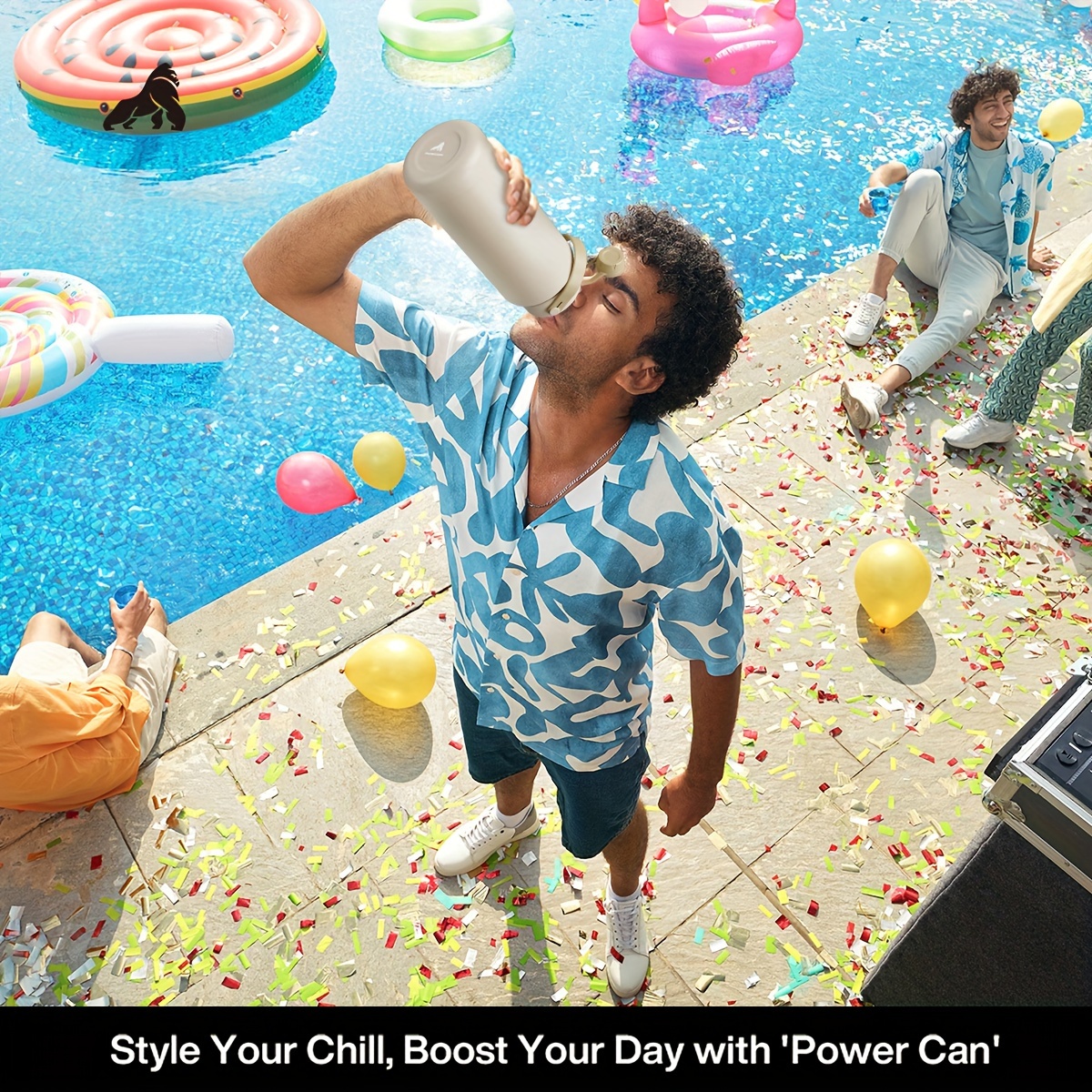 POWCAN 40oz Stainless Steel Insulated Water Bottle with Straw, Reusable, Leak Proof Sports Jug, Multipurpose, Hand Wash Only - Round Shape No Electricity Needed