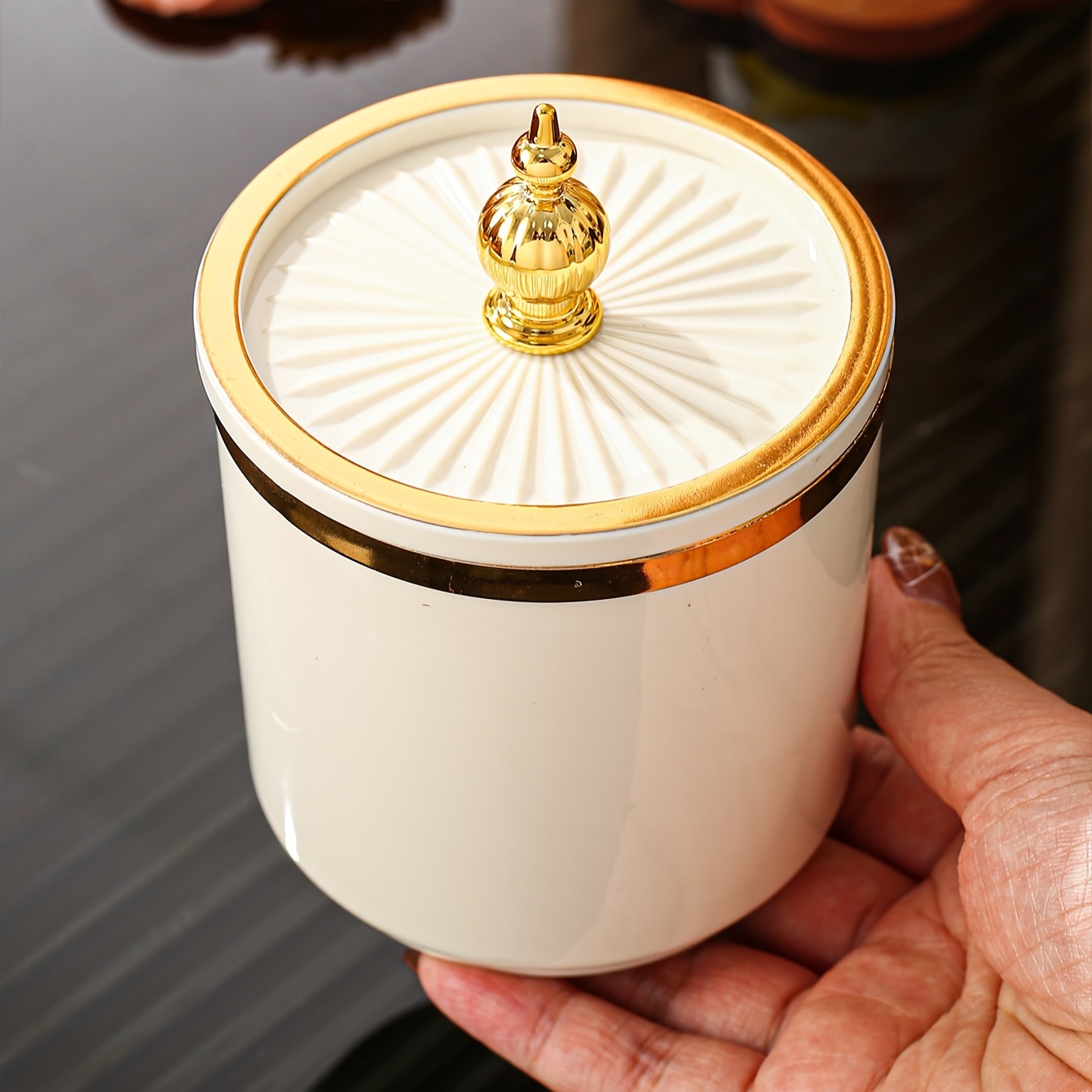 AromaShield Nordic-Inspired Storage Jar - Reusable, Airtight Round Container for Dried Fruits & Spices - Ideal for Pantry & Countertop Organization