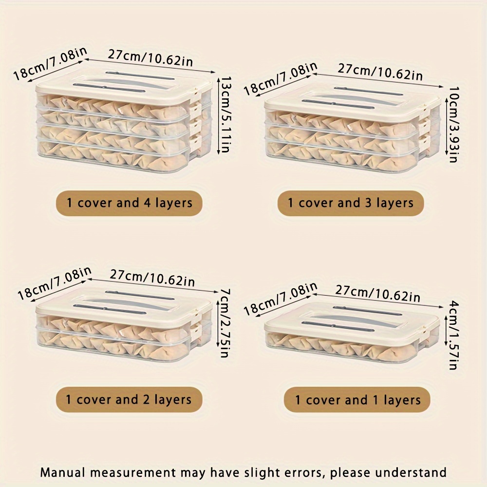 1pc dumpling box. 1/2/3/4 floors. Refrigerator storage box. Small item storage box. plastic. Handheld. Kitchen supplies. Housewear & Furnishings. Refrigerator storage container. ornament. Improve the quality of life
