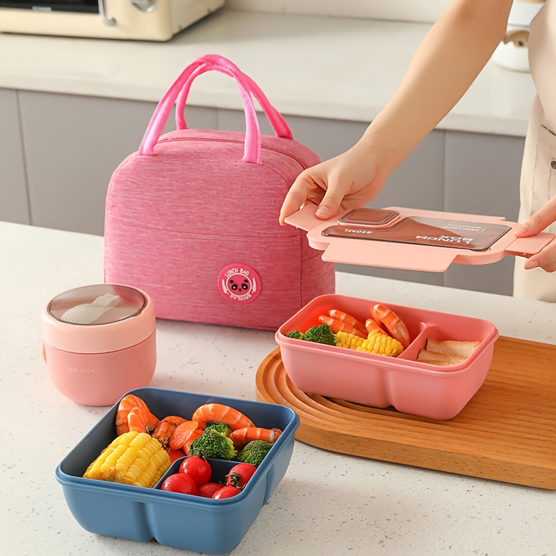 3pcs/Set Lunch Bag Set with Portable Lunch Bag,Lunch Box for Back to School, College, Work, Camping. Storage Box Bag, Back to School Season Handbag,Bento Box