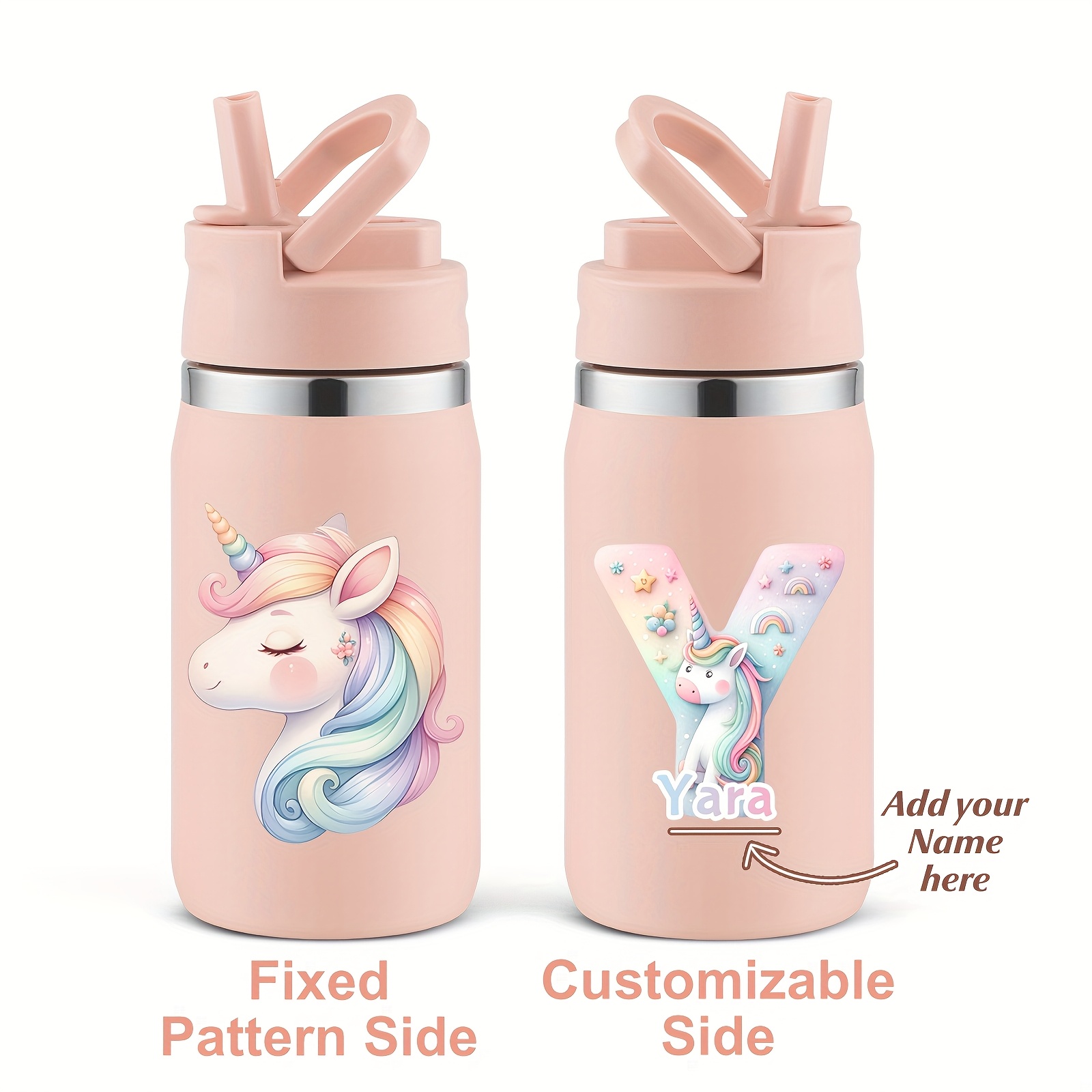 1-pack, Custom 12oz Double-Wall Stainless Steel Insulated Insulated Bottle Bottle with 3D Printed Unicorn Design for Back-to-School Season Gift - Image 36