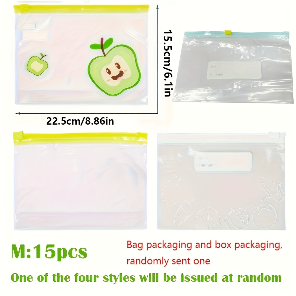 10/15/20pcs of 1 set, Reusable Zip Lock Bag Food Grade Transparent Storage Bag With Zipper Sealing Plastic Container Travel Freezer Camping Kitchen
