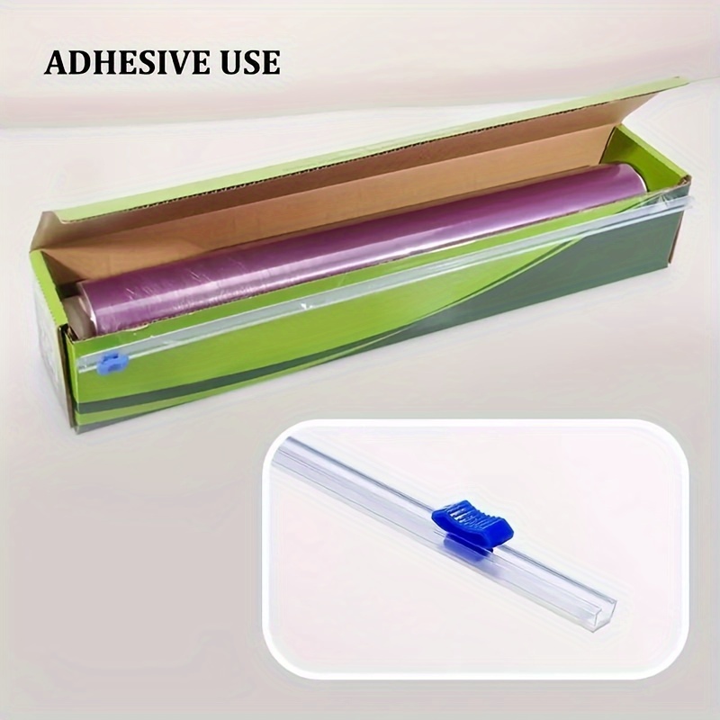 1/2pcs Sliding Cutter, Fresh-keeping Film Cutter, Plastic Cutting Box, Cutting Strip, Insertable Sliding Knife, Slicer, Household Simple Cutting, For Home Kitchen And Restaurant, Kitchen Organizers And Storage, Kitchen Accessories