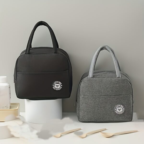 1pc Large Capacity Insulated Tote Bag - Durable Oxford Fabric, Non-Food Contact, Rectangular Shape with Adjustable Strap, Ideal for Travel, Picnics & Daily Use, Picnic Essentials Bag | Adjustable Strap Bag | Insulated Tote Bag,Back to School Lunch Bag