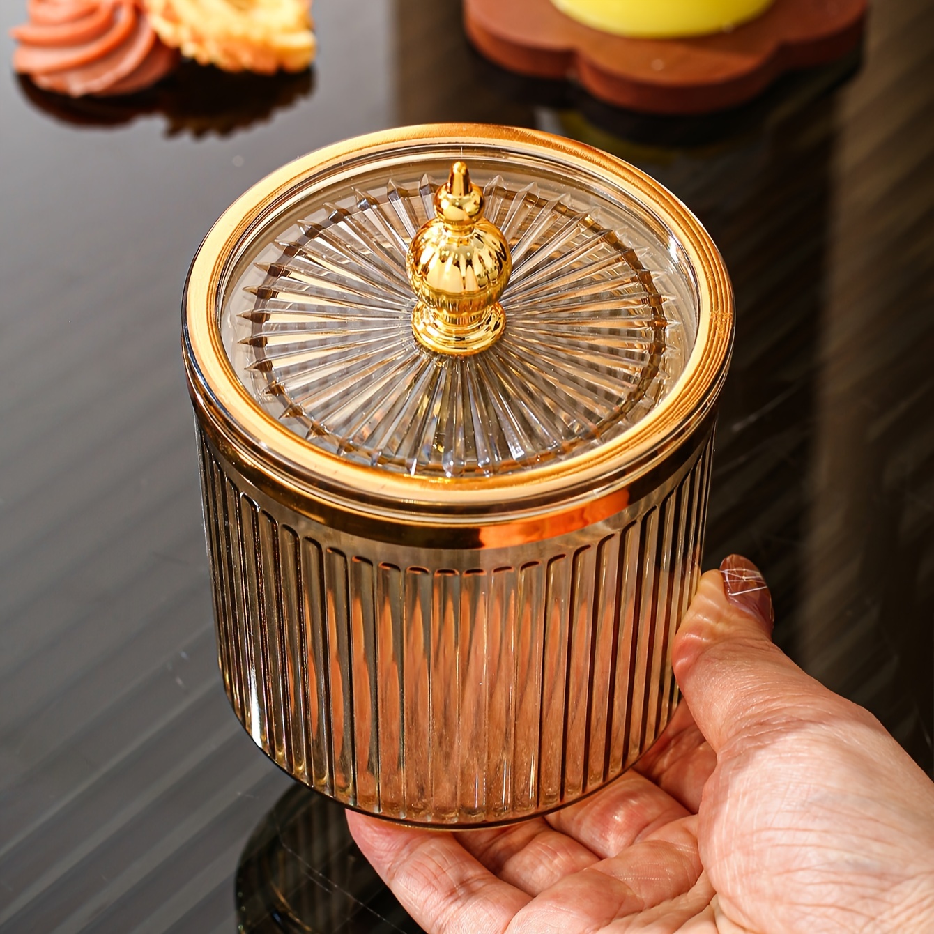 AromaShield Nordic-Inspired Storage Jar - Reusable, Airtight Round Container for Dried Fruits & Spices - Ideal for Pantry & Countertop Organization