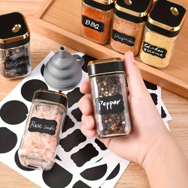 24pcs Reusable Label Paper and Pen Set for Organizing Airtight Food Storage Containers with Stackable Kitchen Organizer, Perfect for RVs, Picnics, Camping, Cereal, Flour, Sugar, and Pantry Essentials—A Must-Have for RV Organization