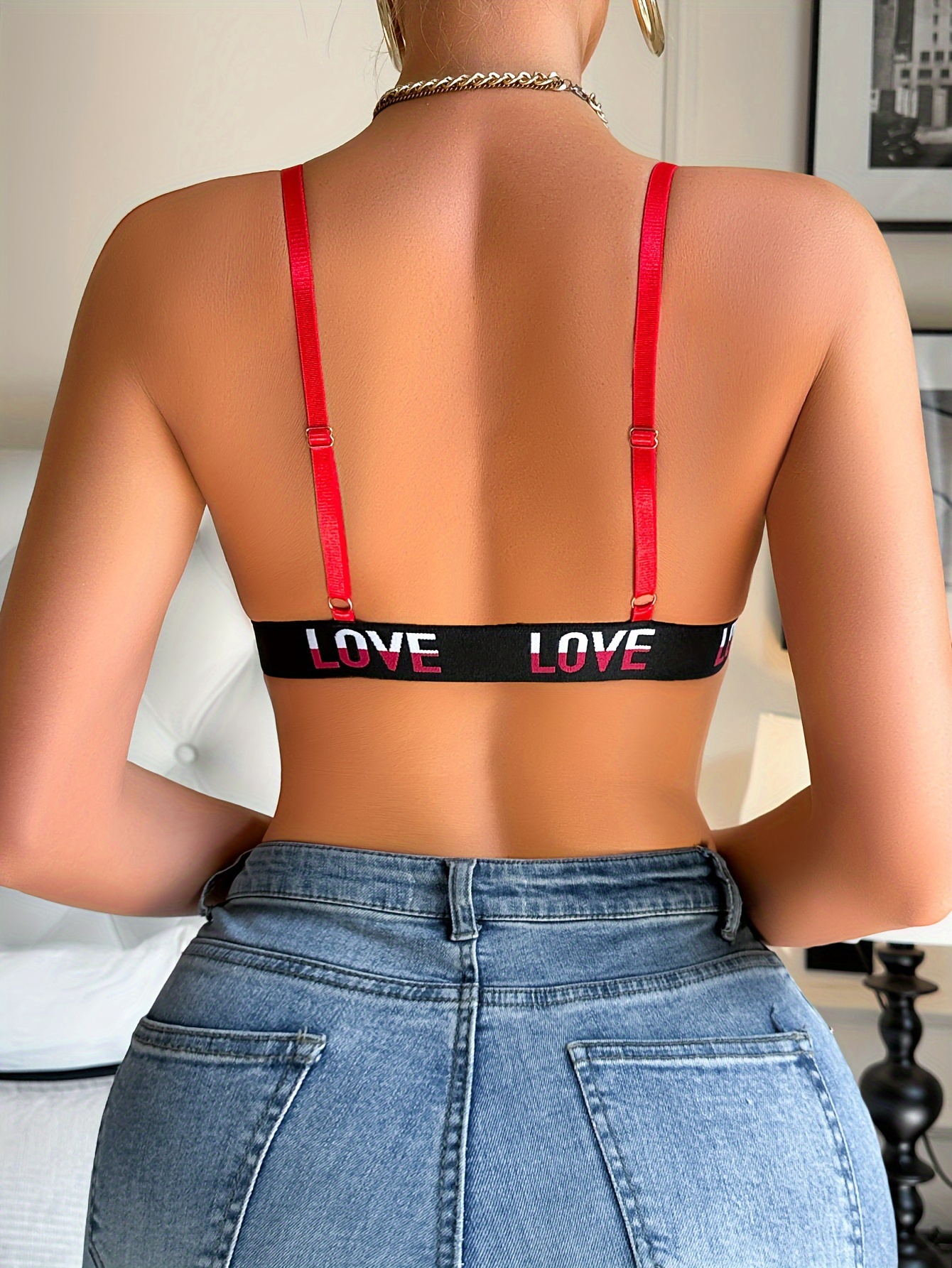 Elegant Front Closure Push-Up Bra for Women - High Support, Wireless, Black Lingerie with Letter Detail, Soft Polyester & Elastane Blend, Hand Wash Only