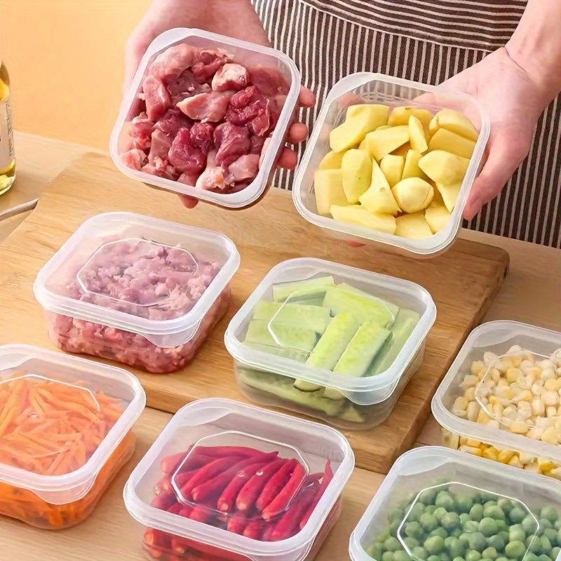 5/10 Refrigerator Meat Freezer Storage Containers, Fruit and Vegetable Containers, Ginger, Garlic and Leek Food Storage Containers, Hermetally Sealed, Stackable, Fresh-Keeping Kitchen Utensils