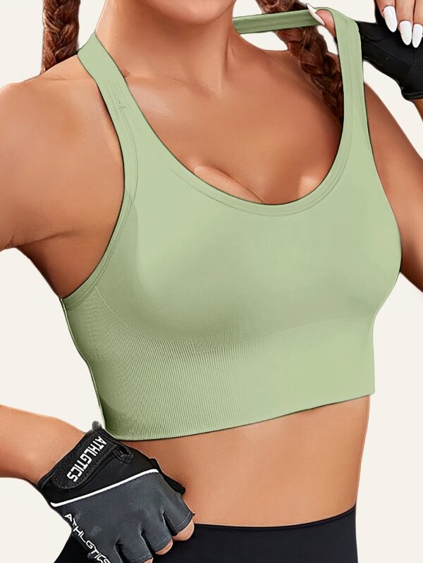 Women'S Light Blue Sports Bra with Removable Pads - Breathable, Non-Slip Design for Gym, Yoga, Running - Backless, Strapless Top with Adjustable Straps, Yoga Apparel | Adjustable Strap Design | Comfortable Fit