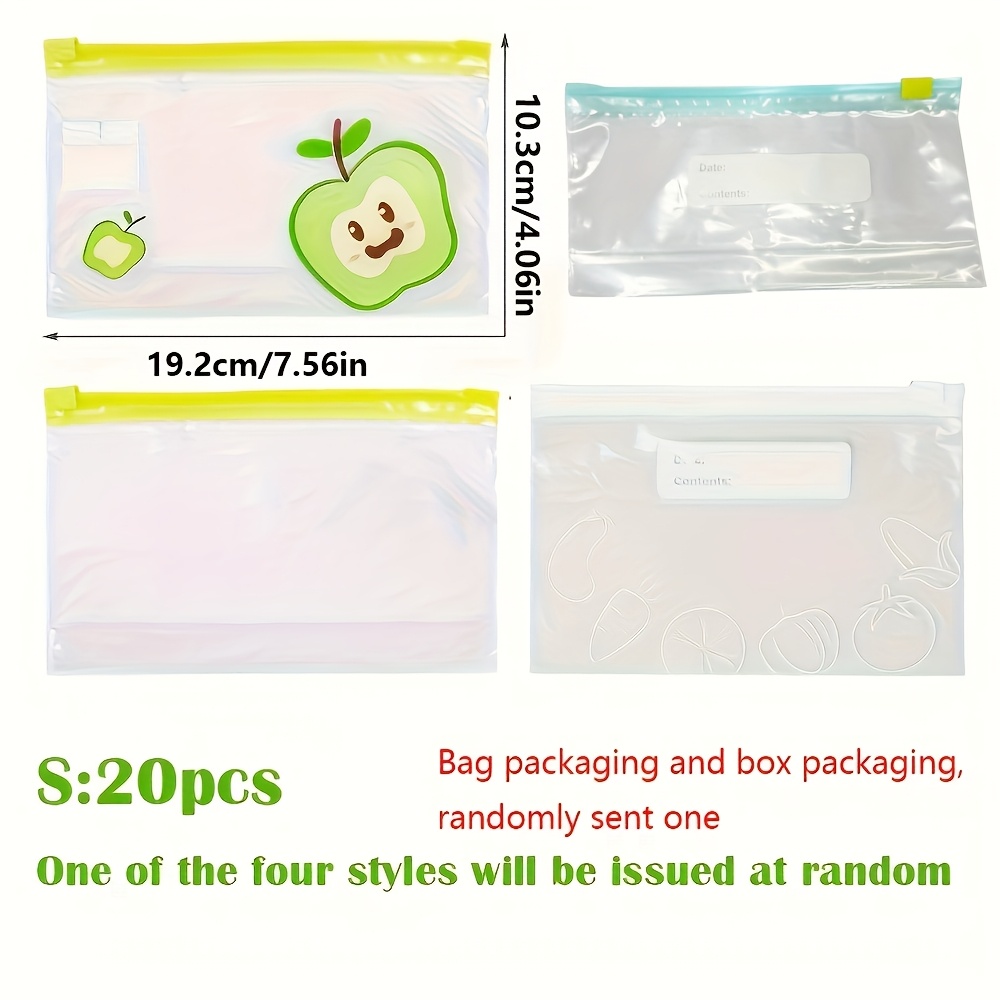 10/15/20pcs of 1 set, Reusable Zip Lock Bag Food Grade Transparent Storage Bag With Zipper Sealing Plastic Container Travel Freezer Camping Kitchen