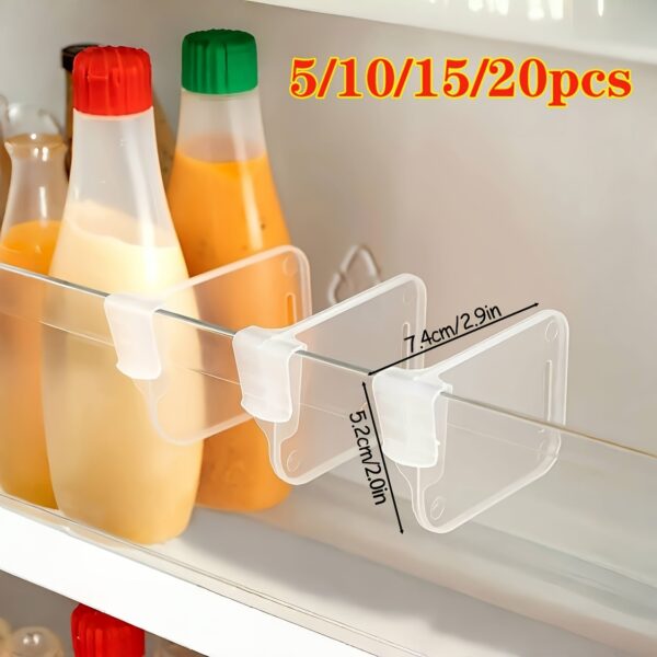 5/10/15/20pcs Heavy-Duty Transparent Refrigerator Side Door Organizer Dividers - Customizable Kitchen Storage Space Management, Fridge Compartments