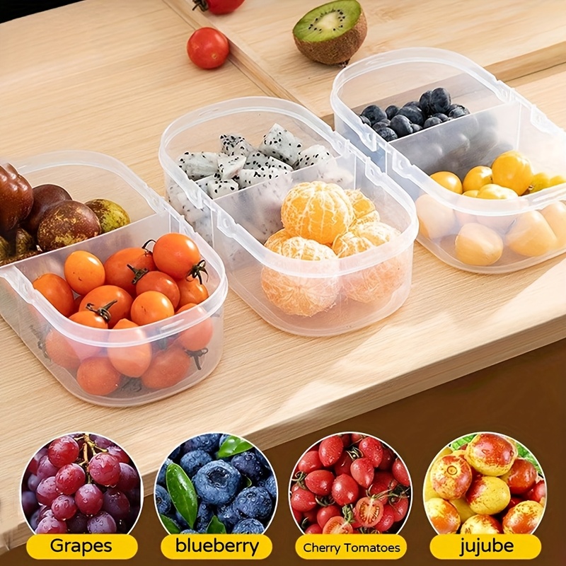 2pcs Multi-Functional Food Storage Containers - Portable 2-Compartment Organizer for Spices, Snacks & Fruits - Perfect for Home, Restaurant, Office Parties & Gifts