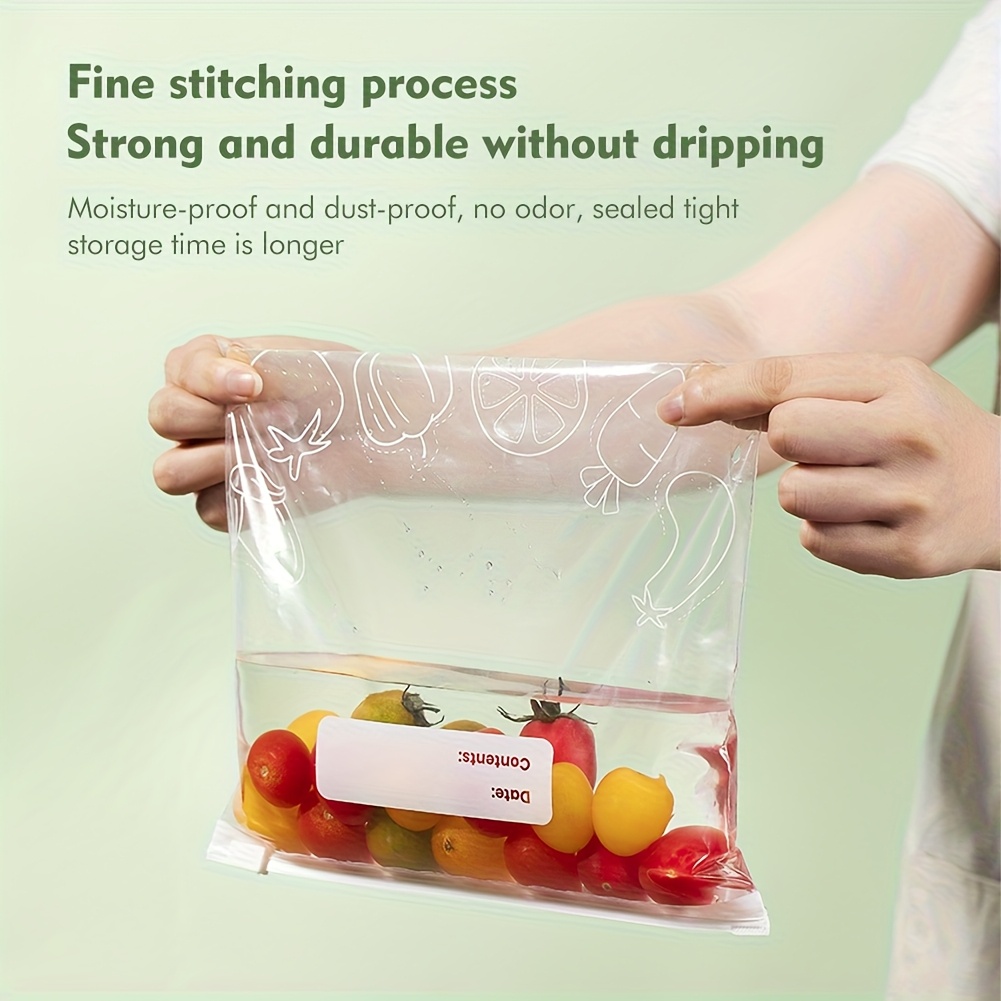 10/15/20pcs of 1 set, Reusable Zip Lock Bag Food Grade Transparent Storage Bag With Zipper Sealing Plastic Container Travel Freezer Camping Kitchen