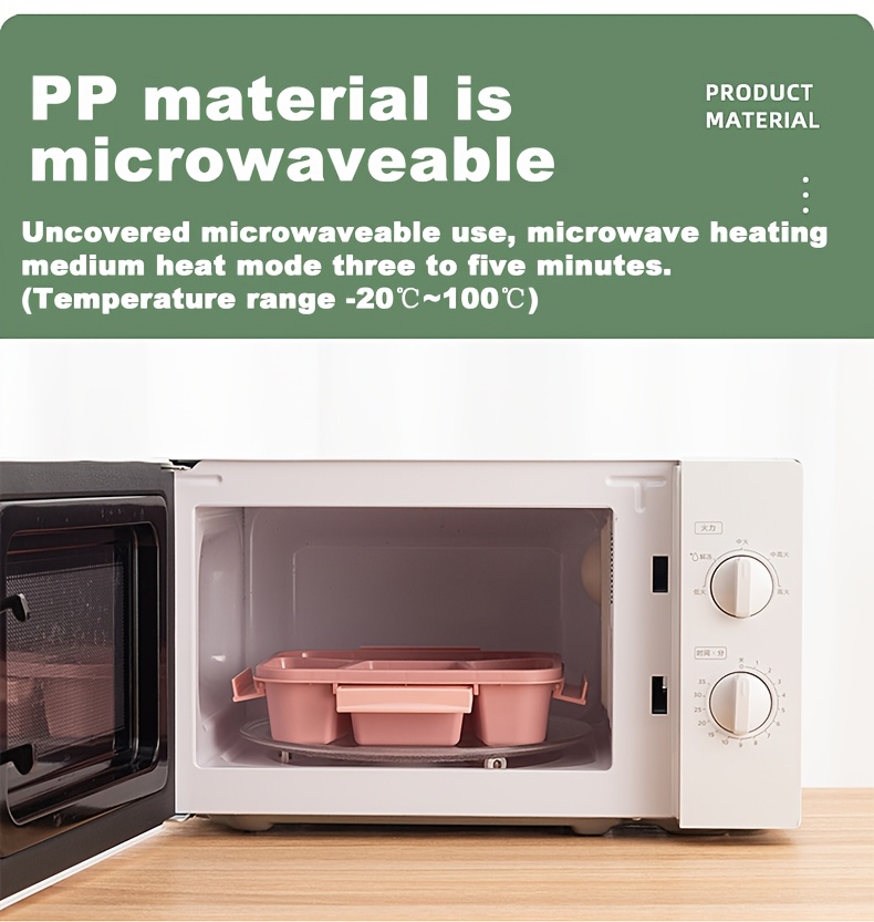 Simple Square Sealed Snap Lunch Box Student Worker Divided Compartment Plastic Lunch Boxes Travel Portable Take Away Bento Boxes Kitchen Restaurant Food Storage Container Microwaveable back to school