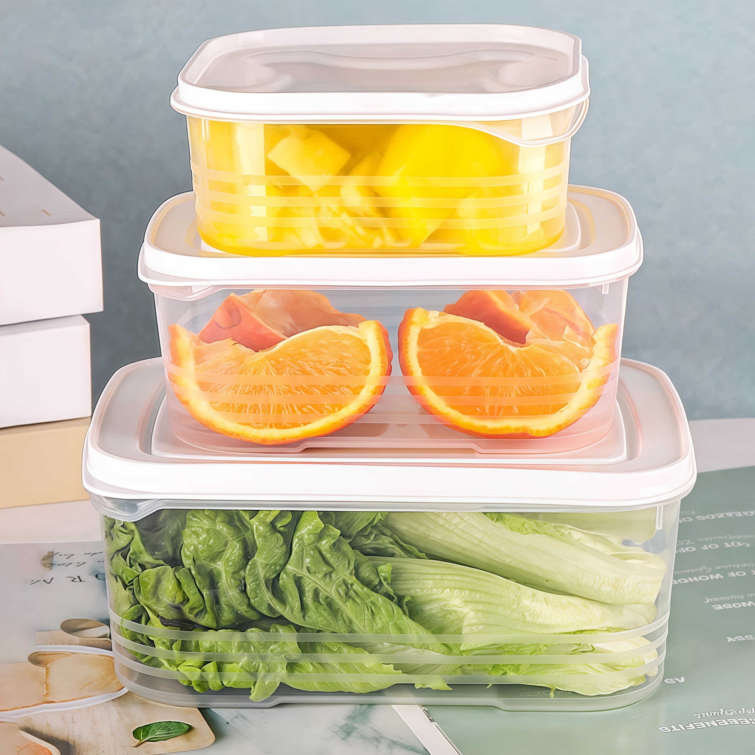 10-Pack 1200ml Stackable Fridge Organizer Containers, Plastic Freezer Safe Food Storage Boxes with Flip Top Lids, Reusable Multipurpose Sealable Bento Lunch Boxes for Meat, Fruits, Vegetables, Microwaveable - Ideal for Christmas Food Display and Storage