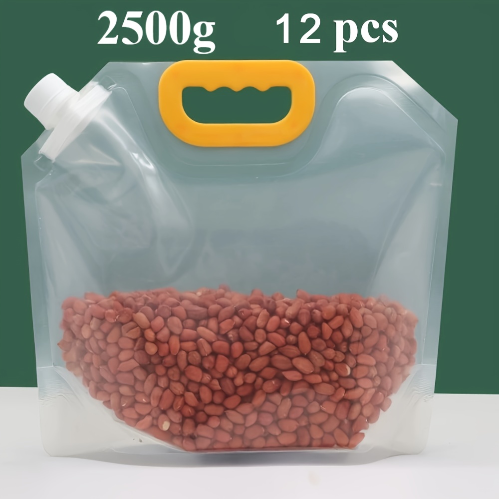 12pcs Reusable Food Storage Bags with Handles & Pour Spouts - Leakproof, Odor-Resistant Freezer Bags for Lunch, Meat, Fruits, Vegetables, Grains - Kitchen Organization Essentials - Image 7