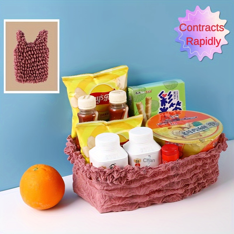 Magic Expandable Shopping Bag - Multifunctional, Stretchy & Machine Washable Nylon Tote for Travel, Shopping & Daily Errands, Rectangle Shape, Reusable Grocery Bags